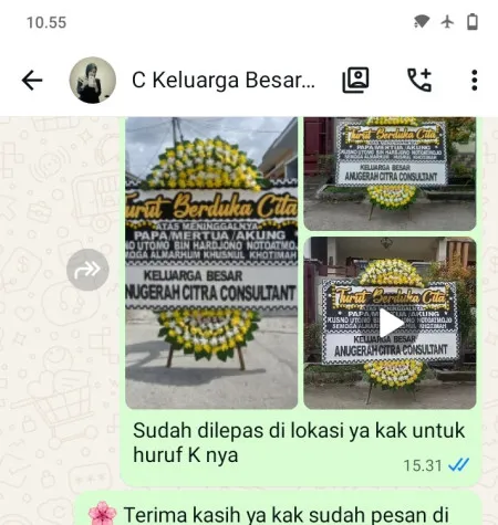Pengiriman Papan Bunga Duka Ronggojati Batuwarno